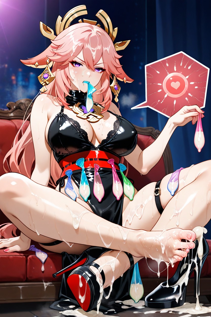 Cum On Face, Semen Soaked High Heels, Sperm Covered Feet Hentai IA pornografia