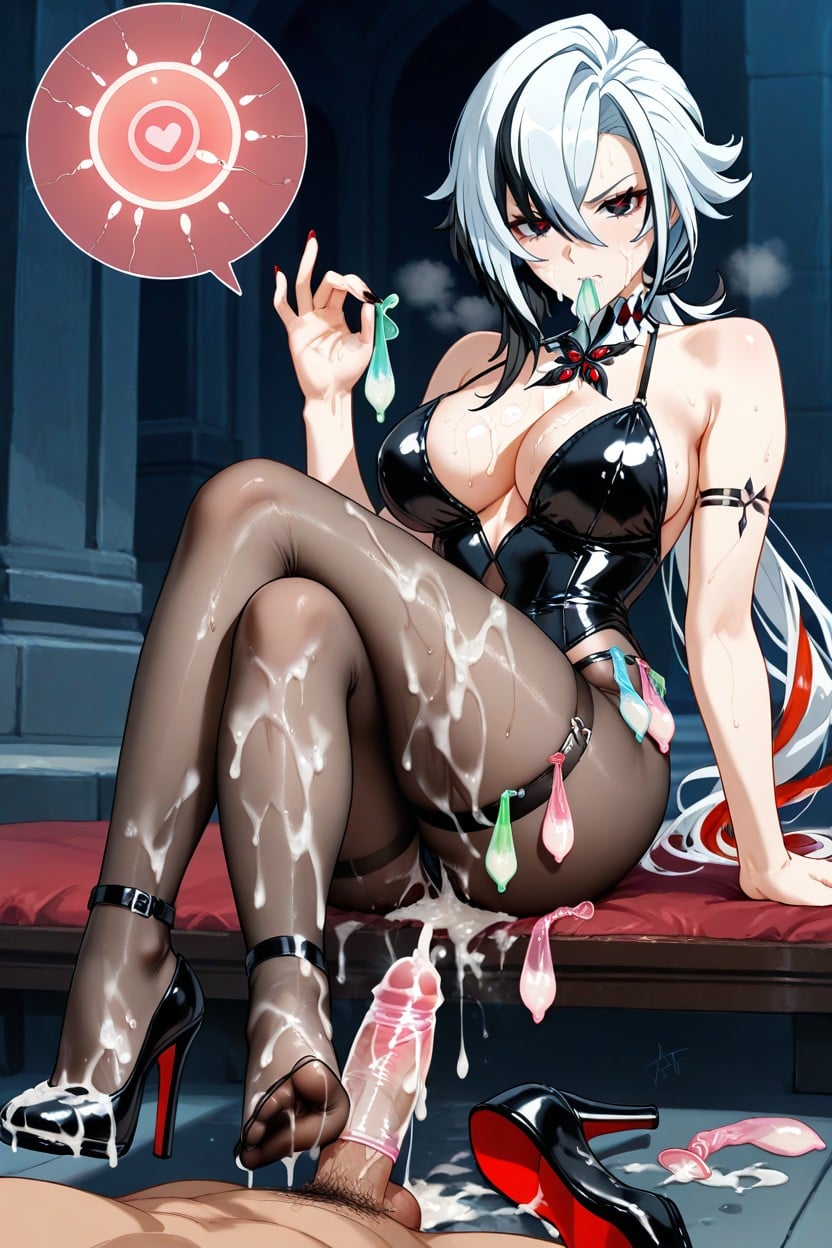 Poitrine Moyenne, Semen Soaked High Heels, Arlecchino From Genshin Impact Porno IA Hentai