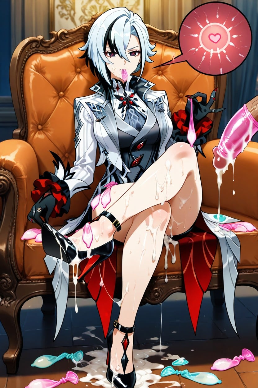Cum Everywhere, Oiled Body, Préservatif Utilisé Porno IA Hentai