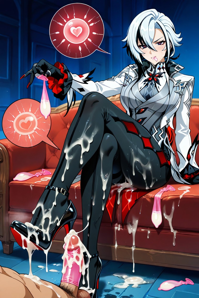 Cum On Legs, Heel Raised, Foot Stepping Into Semen Soaked High Heel Hentai AI Porn