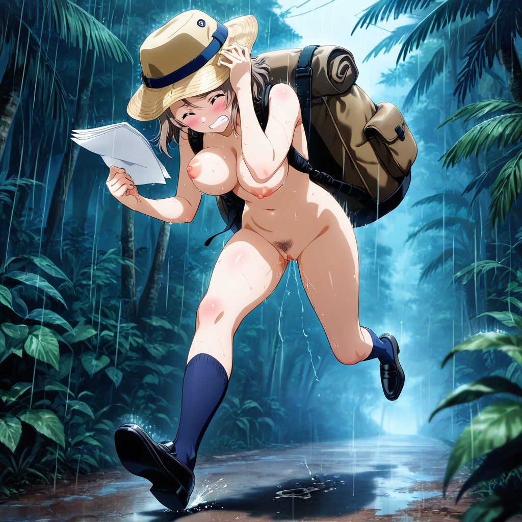 Clitoris, Navy Blue High Socks, Blush Hentai AI Porn