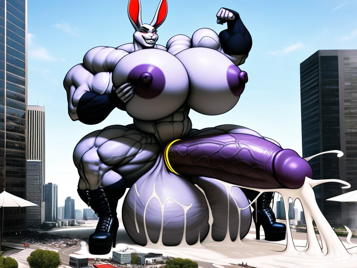 Hyper Muscle, Cum, Extremely Long Cock Furry AI Porn
