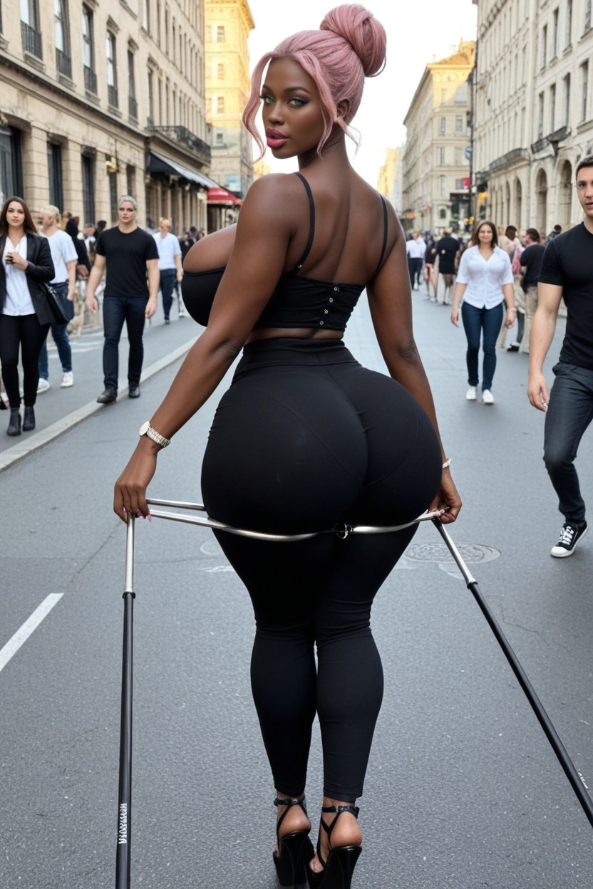 Oversized Colossal Ass, Curvy, Perfect Torso Ebony AI Porn