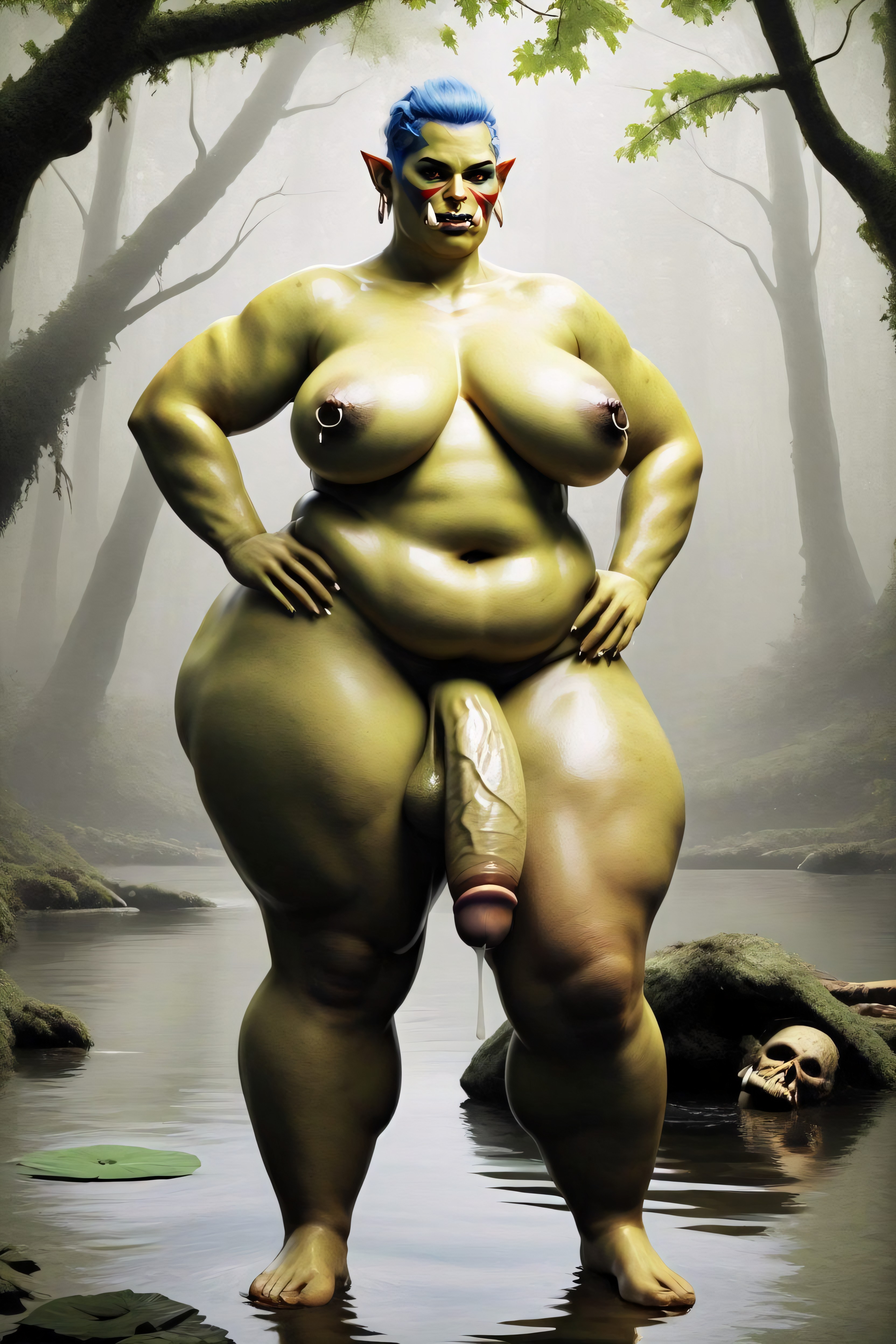 Futanari, Swamp, Full Body Shemale AI Porn