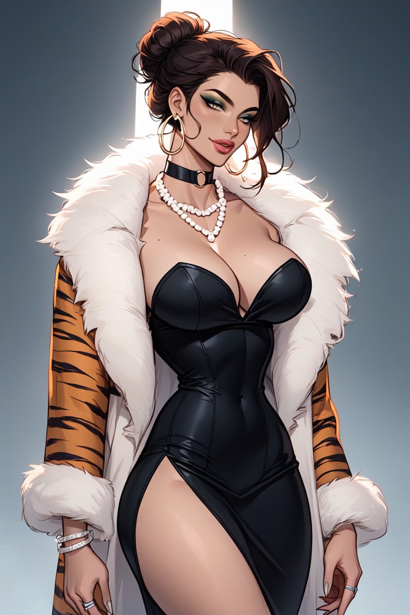 Smoldering Look, Choker, Arching Back AI Porn