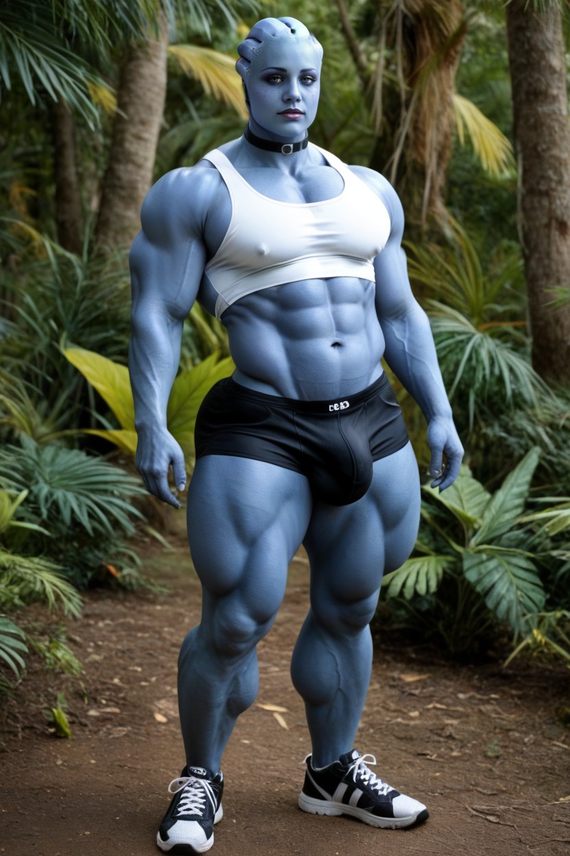 Male Chested, Gigantic Thick Muscles Cover Hole Body, Man Physique Shemale AI Porn