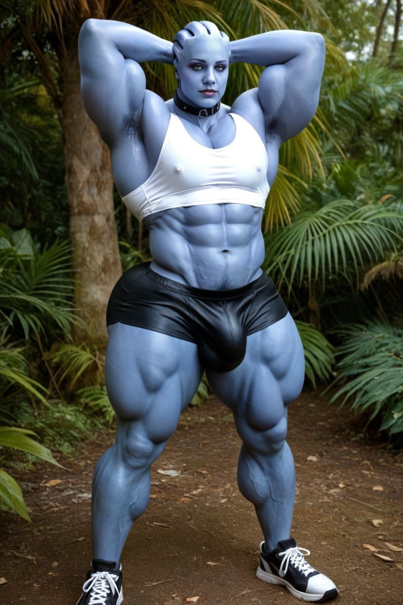 Liara Tsoni From Mass Effect, Under Top, Panty Bulge Shemale AI Porn