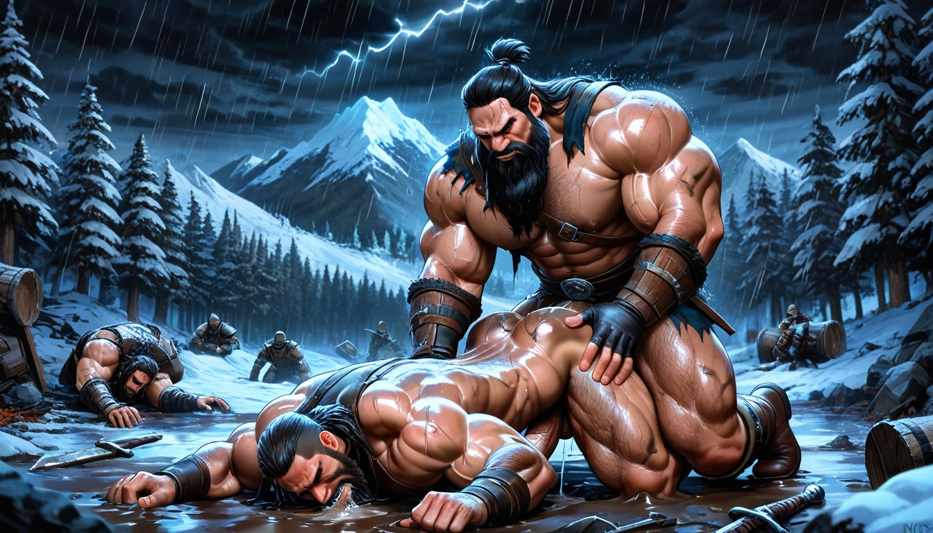 Men Only, Weapons Lying On The Ground, Aggressive Angry Men AI Gay Porn
