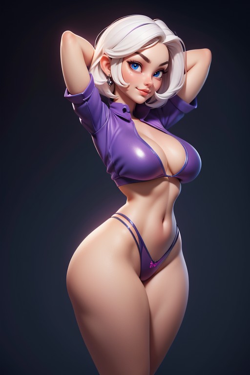 Beautiful Woman, Thick, Blue Eyes Hentai AI Porn