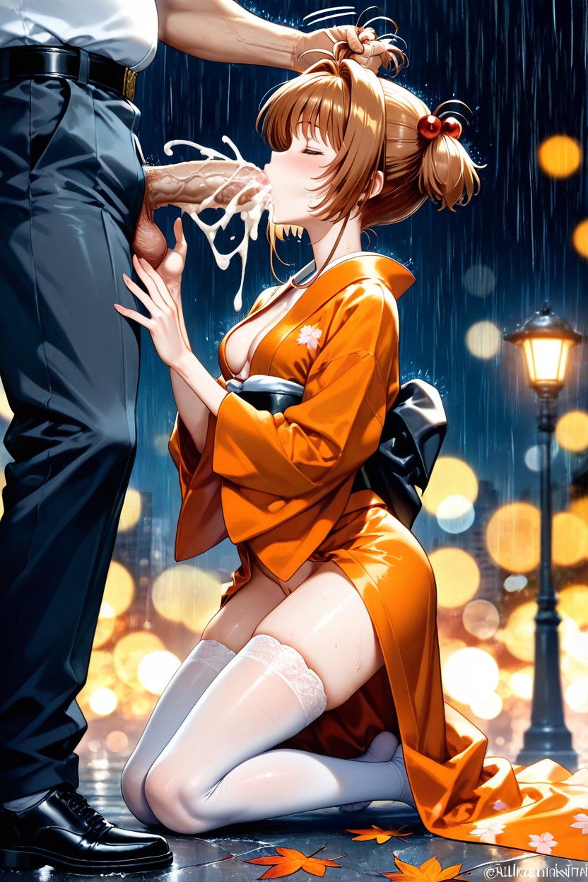 Alleyway, Super Puffy Innie Pussy, Man Cum In Her Mouth Hentai AI Porn