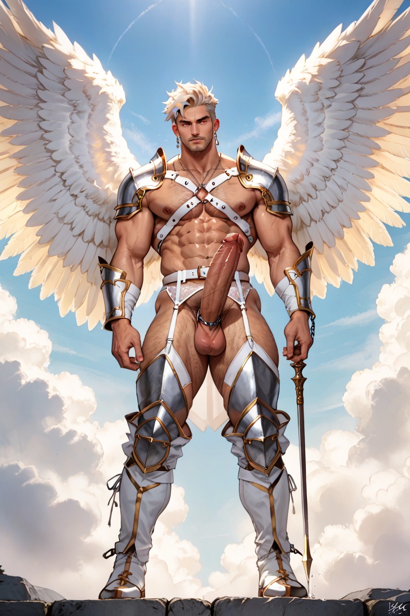 Wings Bigger Than Body, Huge Muscular Body, Big Cock KI Schwulenporno