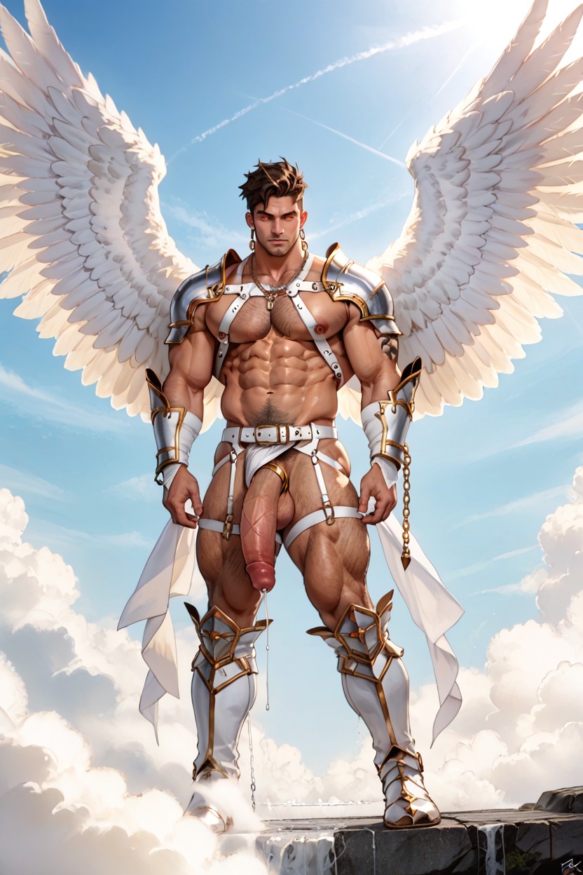 Hyper Angel Wings, Uncut Cock, Gros Cul Porno IA Gay