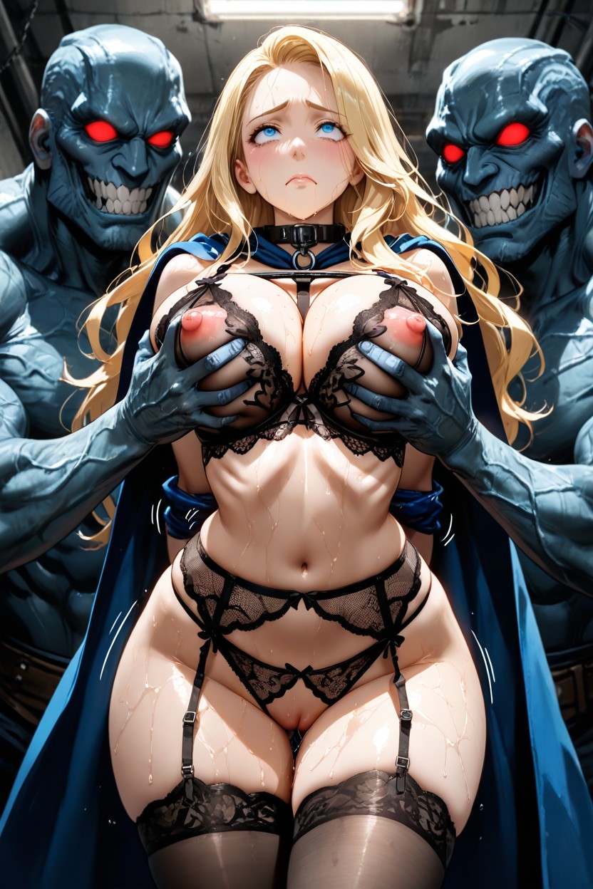 Arms Tied Behind The Back, Bdsm Body Harness, Pushing Breasts Up AI Porn