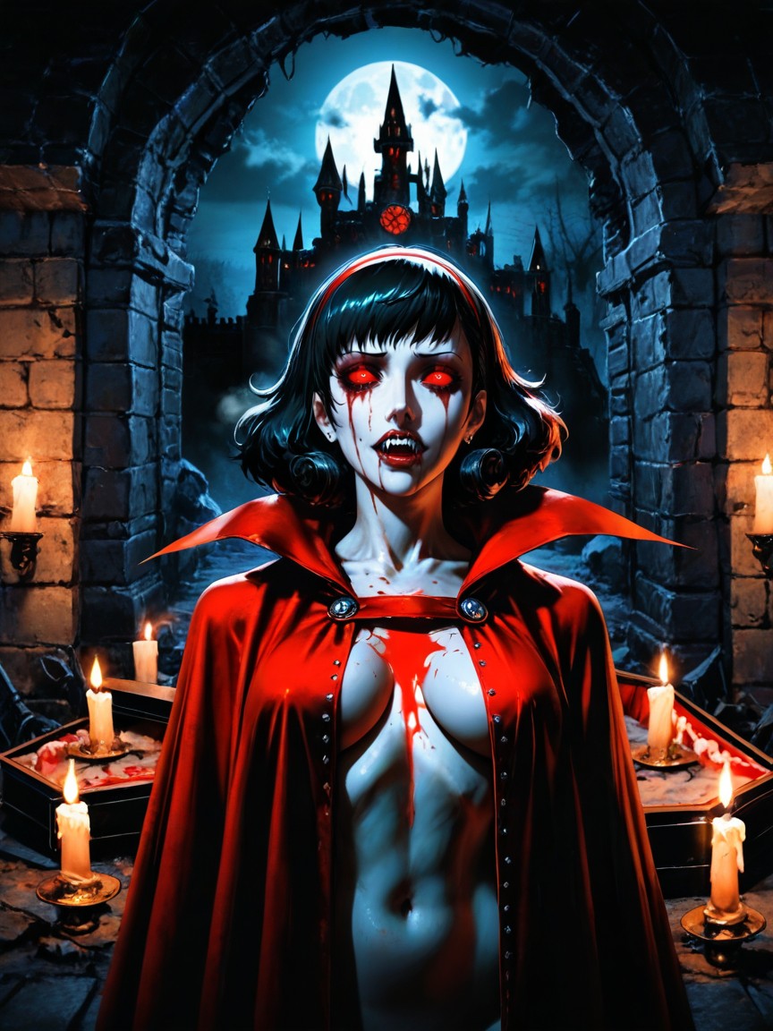 Night, Dracula's Castle, Sound Effects Hentai AI Porn