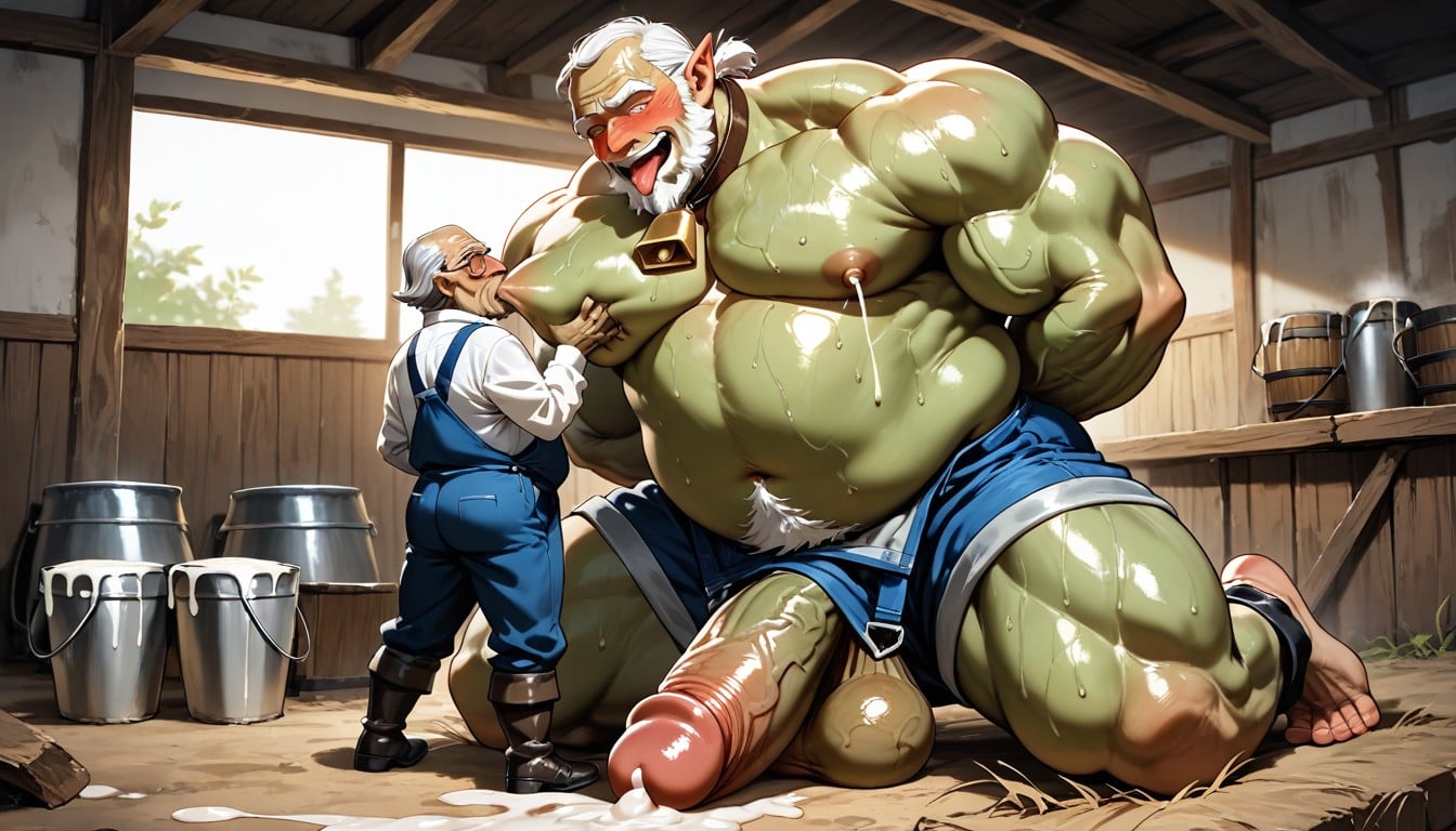 50+, Farmer Grabbing Cowman Pecs, Hyper Long Dick Porno IA Gay