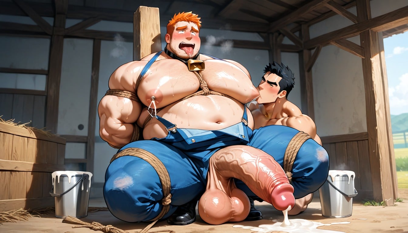 Nipple Sucking, Arms Behind Back, Hyper Long Dick AI Gay Porn