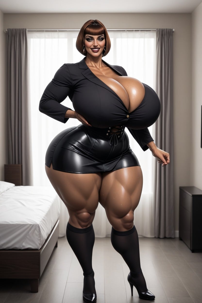 Bedroom, Voluptuous, Goth AI Porn