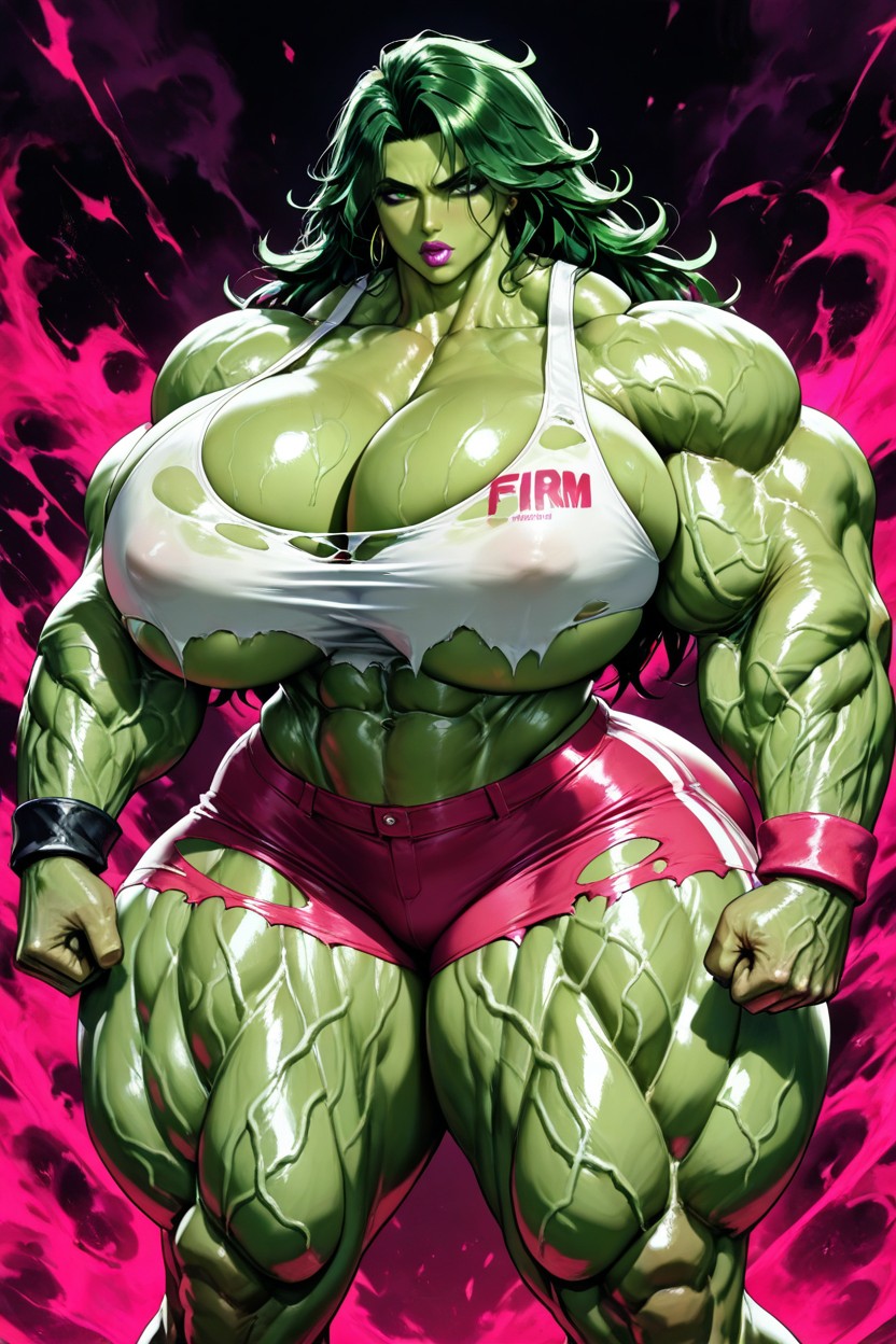 Extremely Swollen Veins, Giant Body, Hourglass Figure Hentai AI Porn