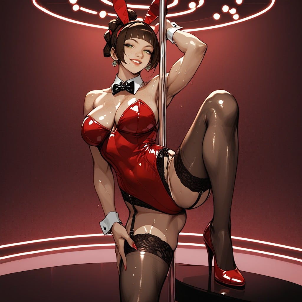 Wet Body, Only Five Fingers, Standing Splits Hentai AI Porn
