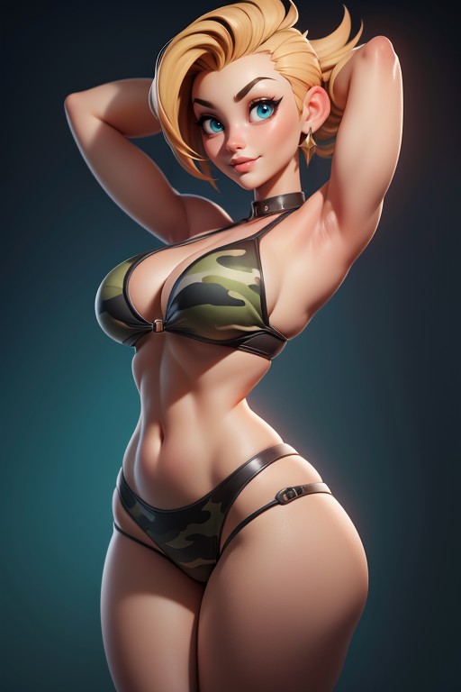 Thick, Gi Joe Beautiful Gorgeous Face, Pixie Cut Hentai AI Porn