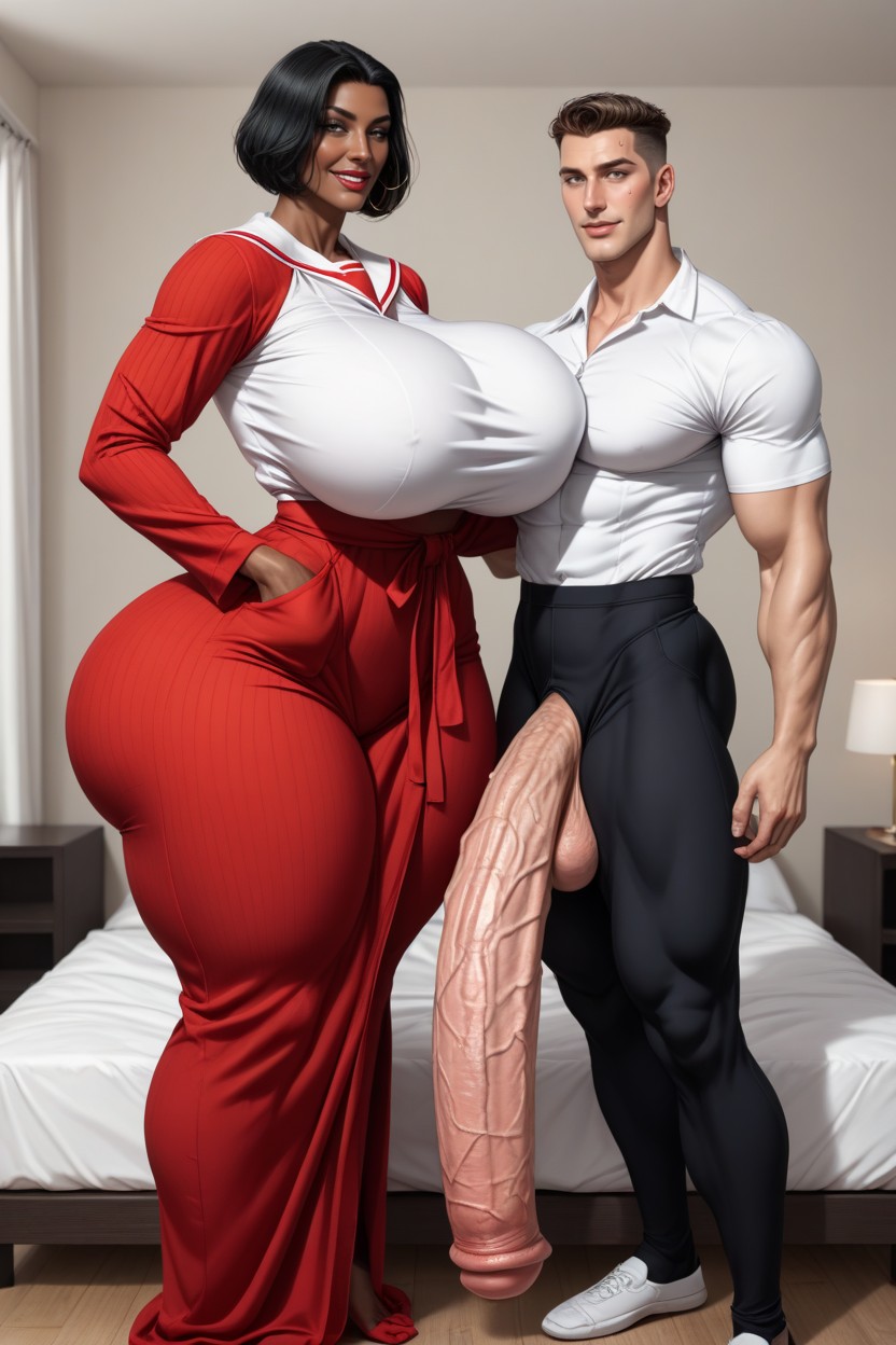 Form Fitting Clothes, Rear View, Perfect Shapely Figure AI Porn