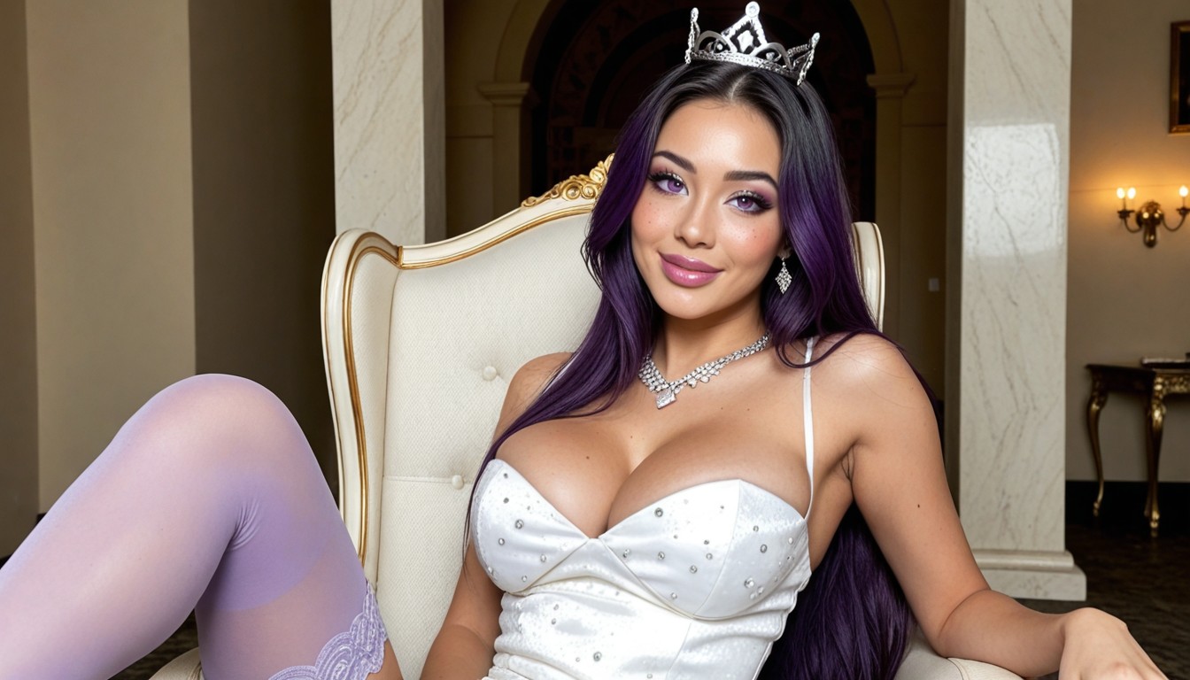 Extreme Makeup, Hyper Detailed Eyes, Light Purple Eyes AI Porn