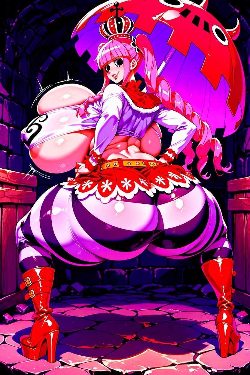 Breasts Too Big For Shirt, Colossal Breast, Wood Torches On The Wall AI Porn