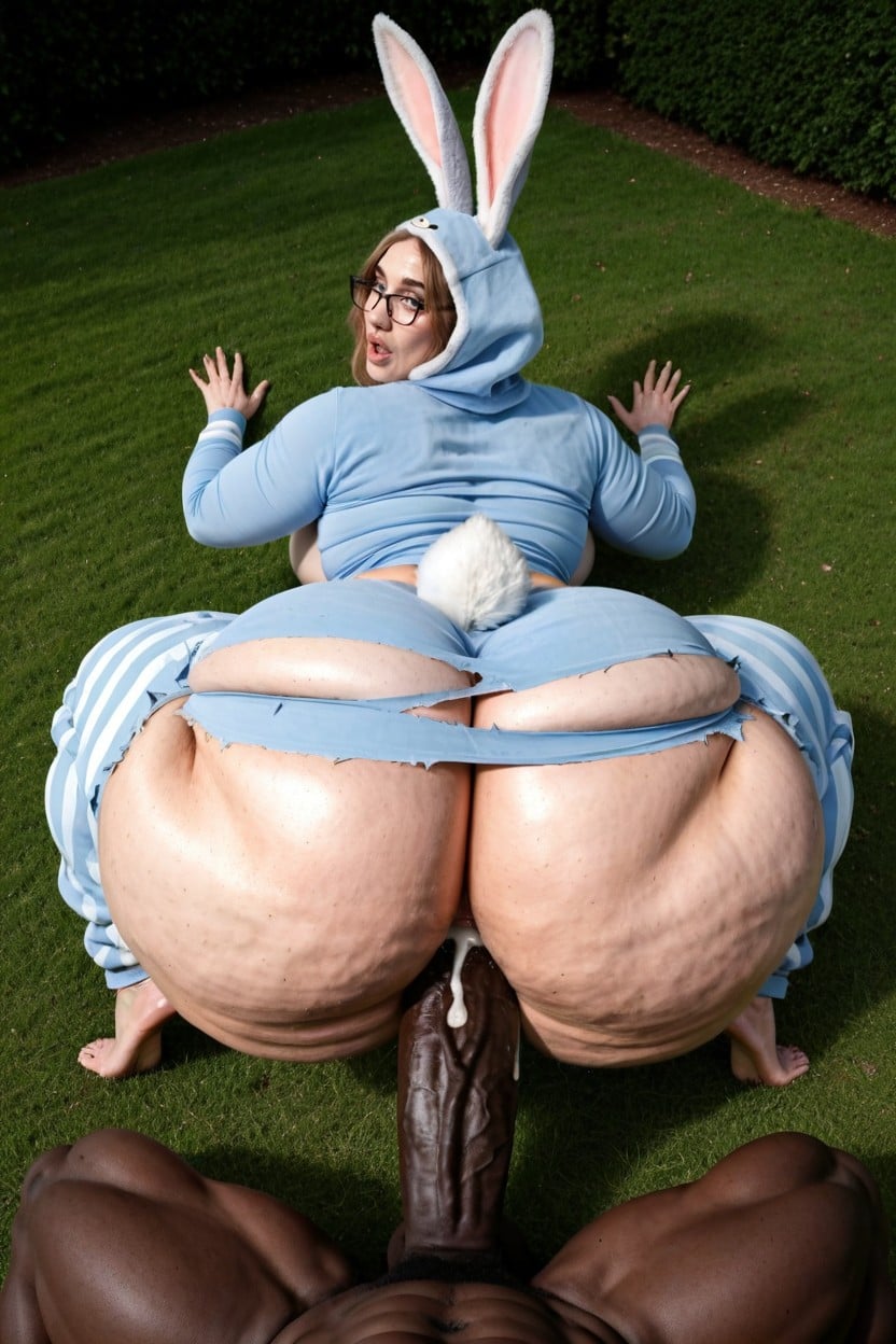 Extremely Wide Hips, Oversized Ass, Bunny AI Porn