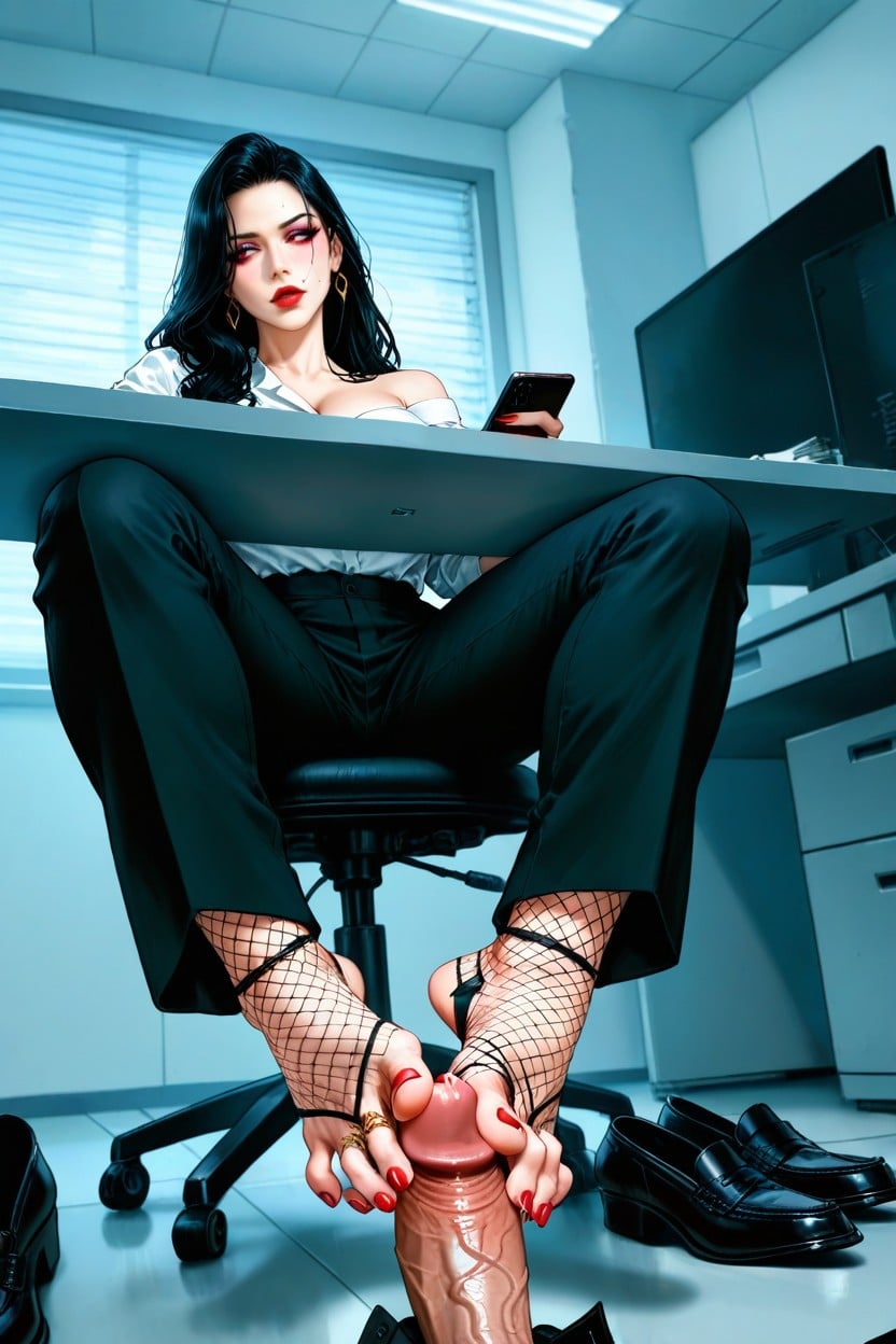 Other Foot Teasing Balls, Full Body, Shoes On Floor Hentai AI Porn