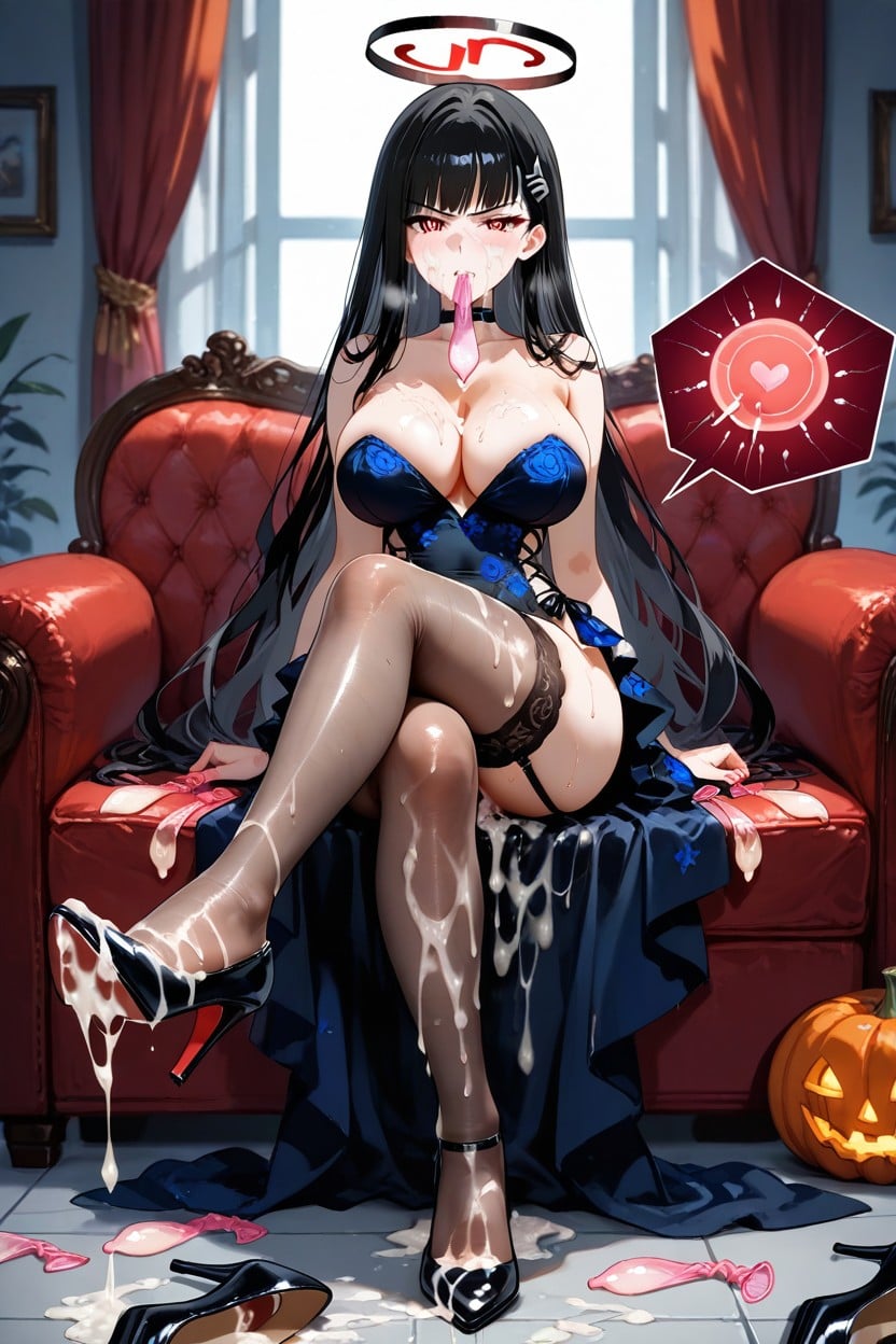 Condom, Dark Heels, Footjob Hentai AI Porn