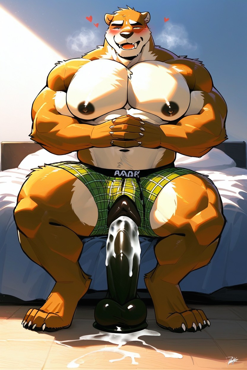Dogs Pussy, Beige Fur, Gay Furry AI Porn