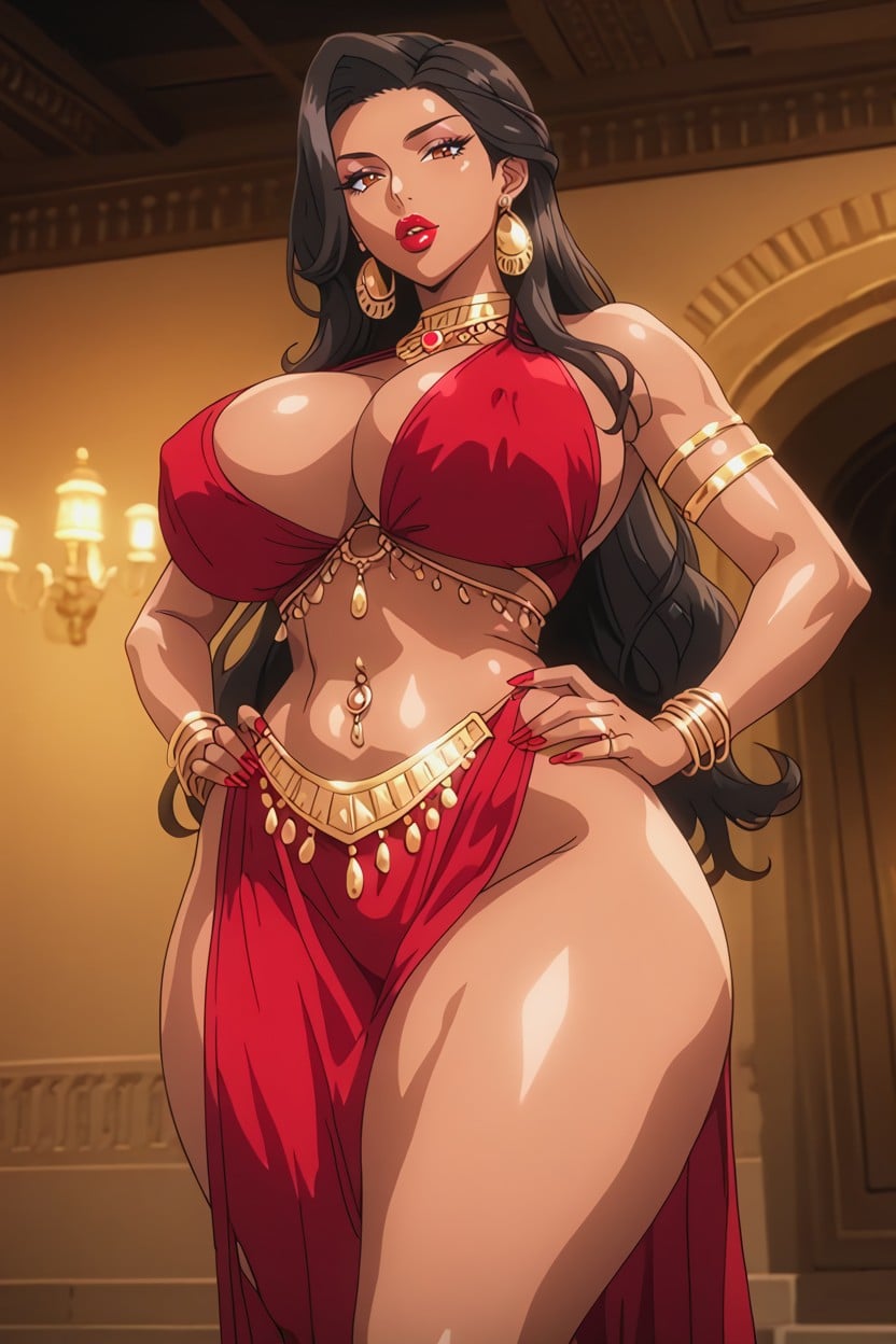 Permed Hair, Standing, Long Hair Hentai AI Porn