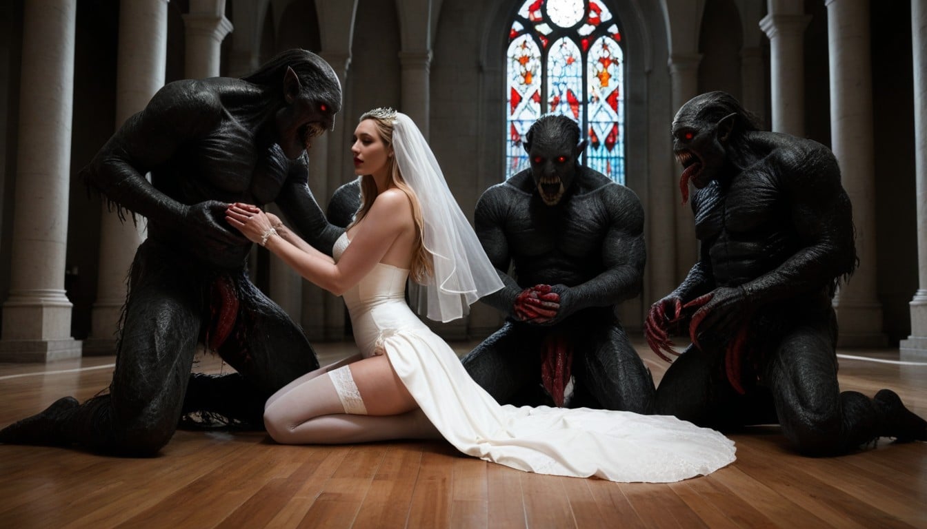 Giant Monsters, Blonde Hair, Skinny AI Porn