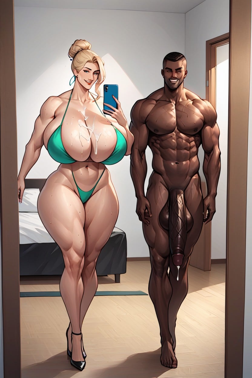 Flaccid Cock, Big Black Cock, Large Belly AI Porn