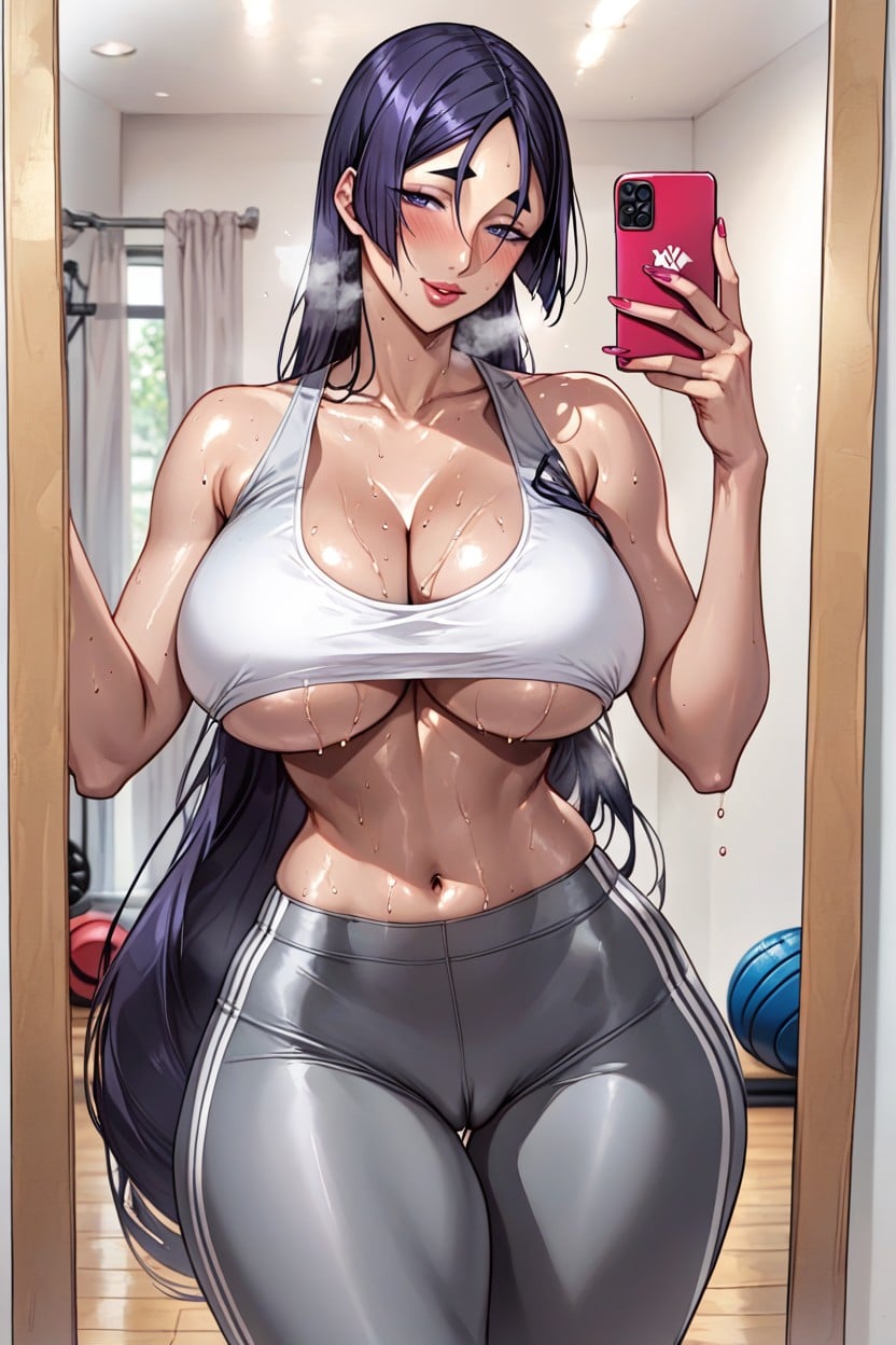 Massive Ass, Yoga Pants, Looking At Viewer Hentai AI Porn