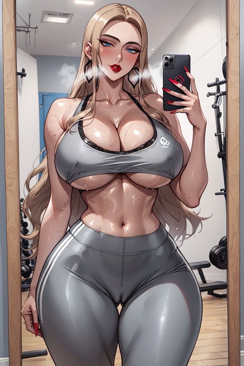 Thick Thighs, Sport Bra, Yoga Pants Hentai AI Porn