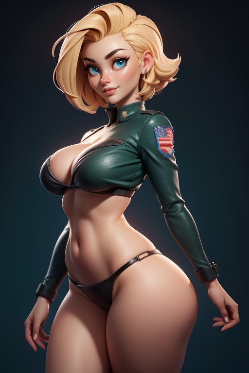 Gi Joe Beautiful Gorgeous Face, Sexy Woman Soldier, Curvy Hips Hentai AI Porn