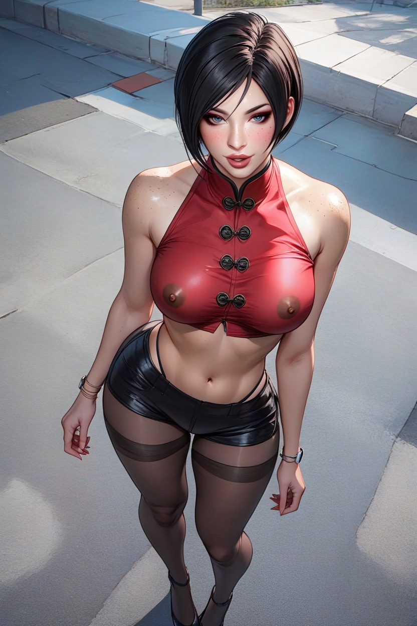 Black Hair, 25+, Gorgeus Face With Freckles Looking At The Viewer AI Porn