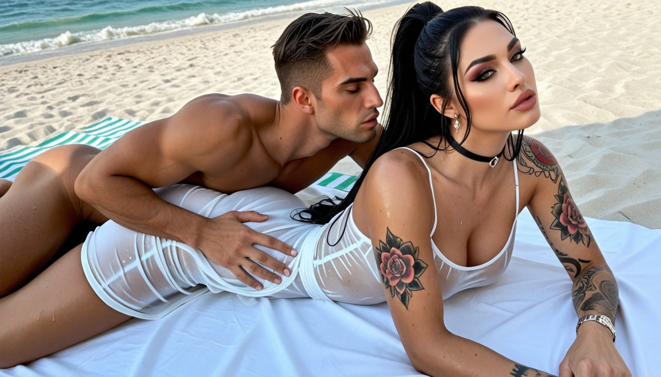Choker, Tanned Skin, Fit AI Porn