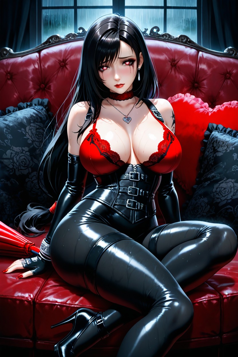 Naughty, Black Leather Gloves, Gothic Style Hentai AI Porn