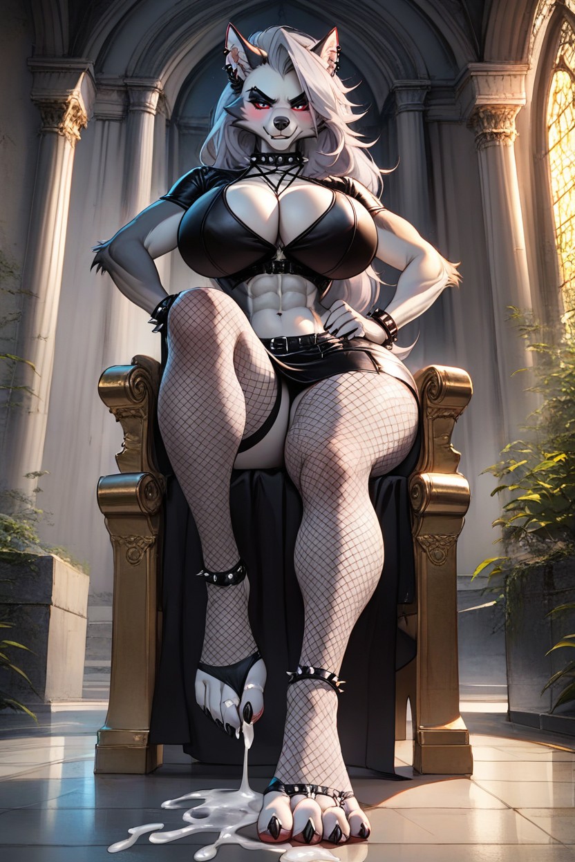 Leg Bent, Solo, Choker Furry AI Porn