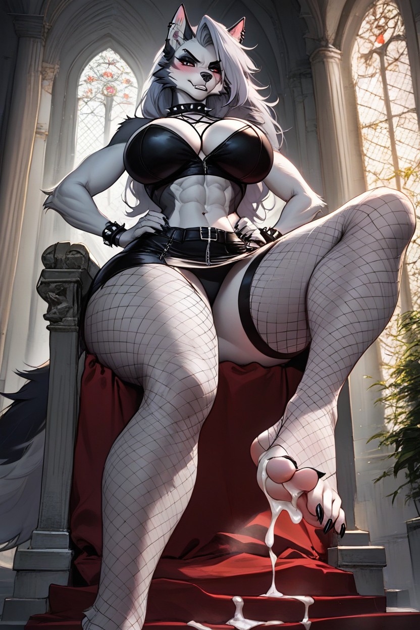 25+, Looking At Viewer, Sitting On Throne Furry AI Porn