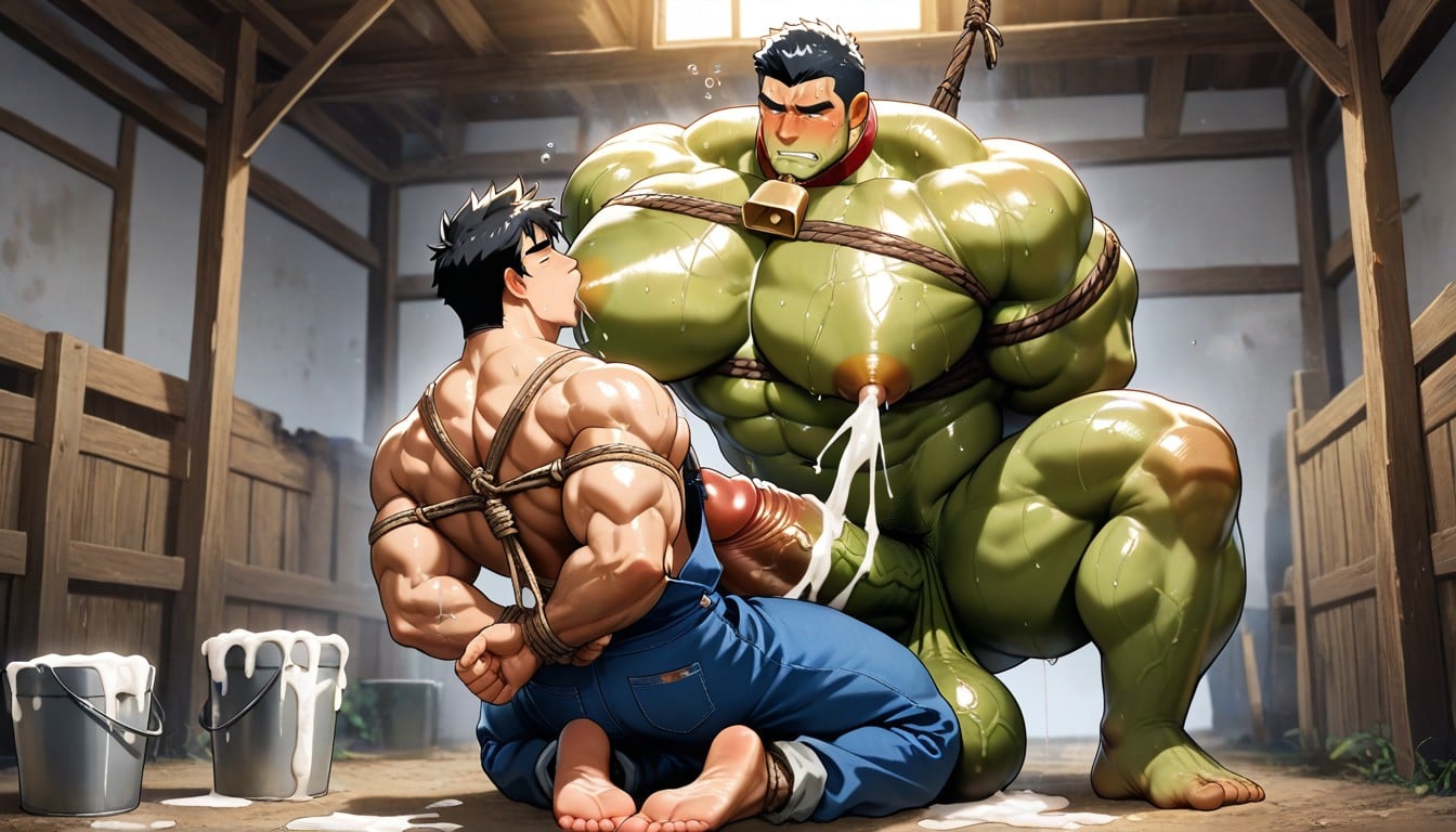 Big Nipples, Black Hair, Two Men AI Gay Porn