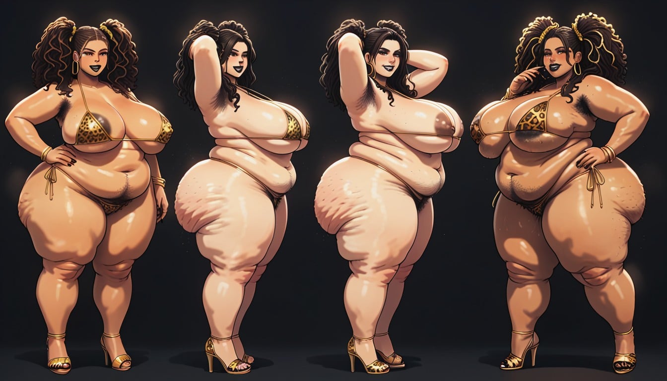 Dynamic Pose, Oily Skin, Simple Background BBW AI Porn