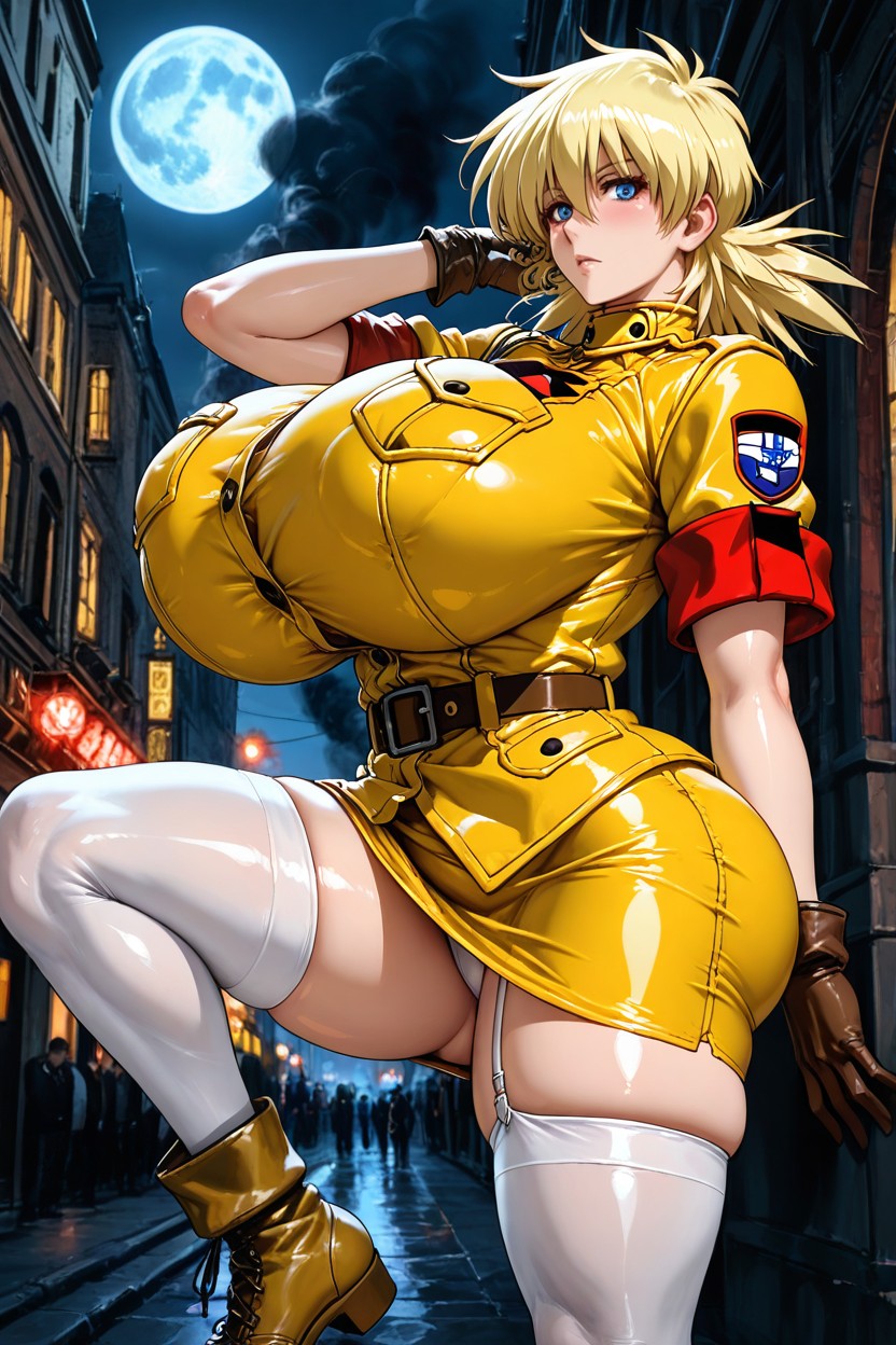 Bust Shot, 25+, Blue And Gold Hues Hentai AI Porn