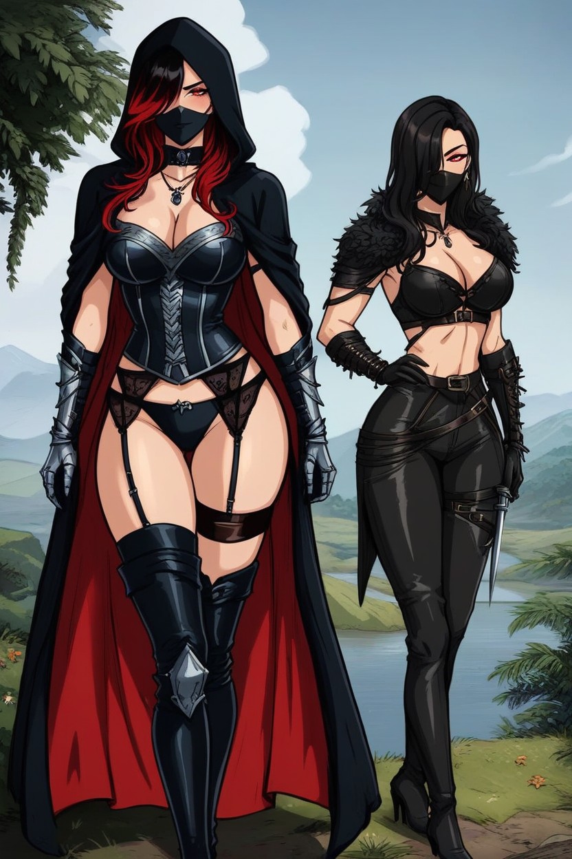 Fur Coat, Armor Gloves, Red Eyes Hentai AI Porn