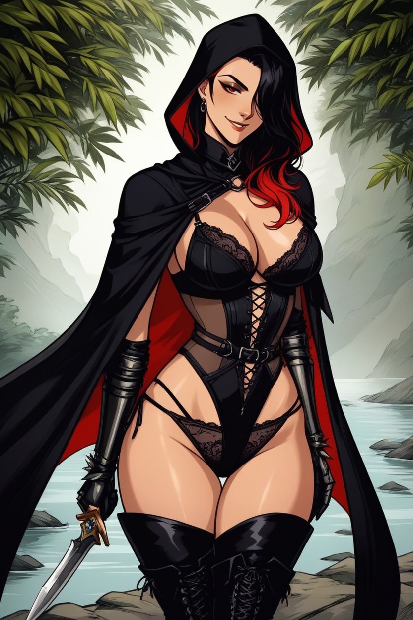 Lake, Cape, Gauntlets Hentai AI Porn