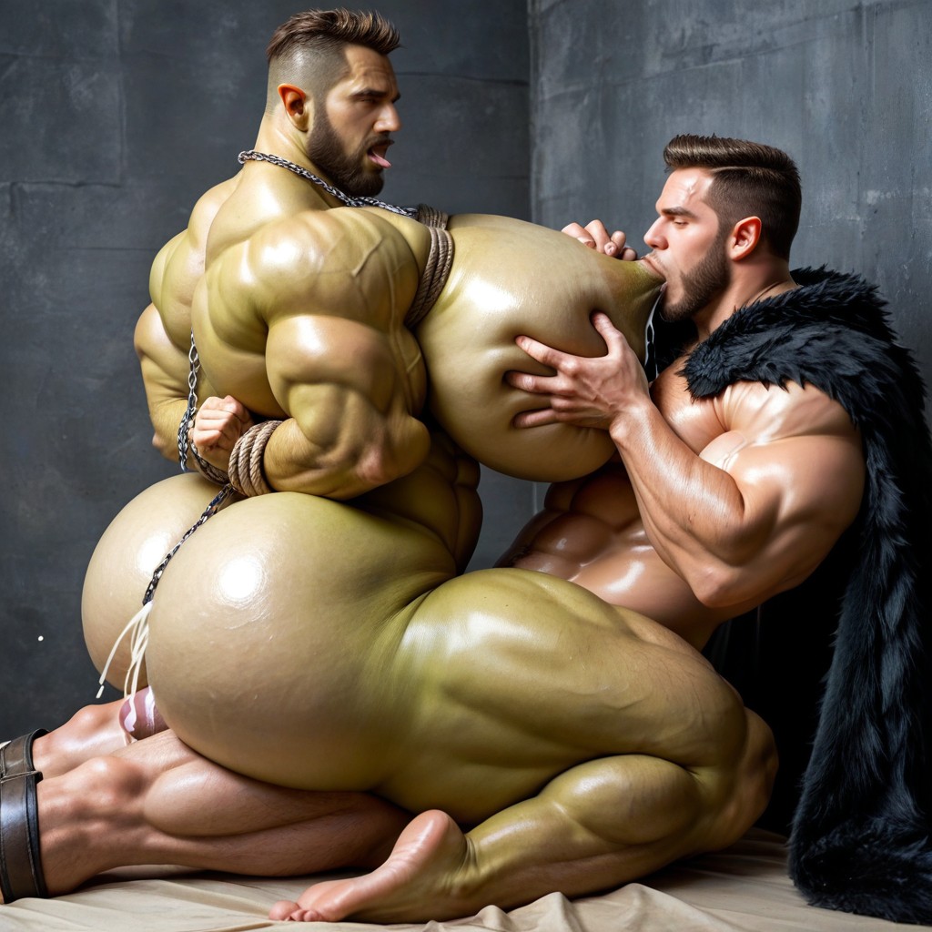 Male Only, Muscles Surdimensionnés, Erect Penis Porno IA Gay