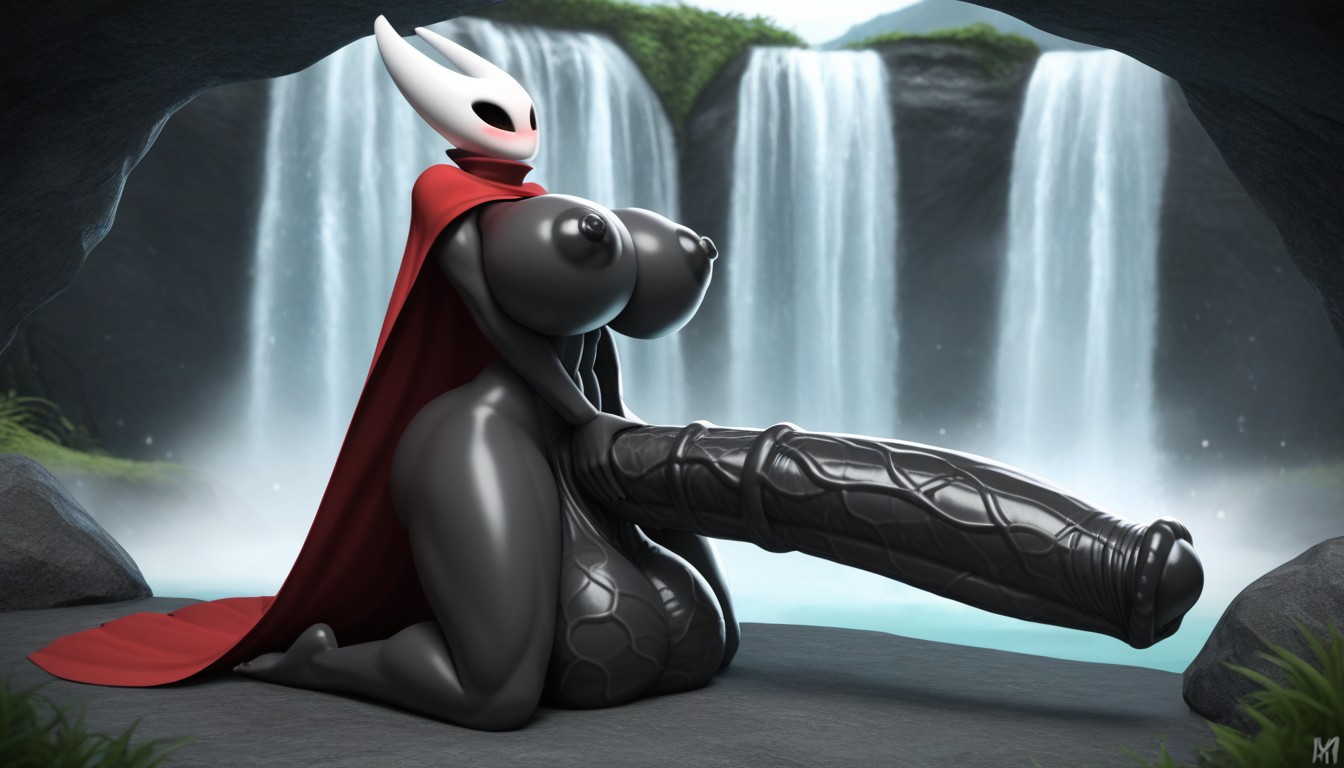 Hornet From Hollow Knight, Full Body, Waterfall Furry AI Porn