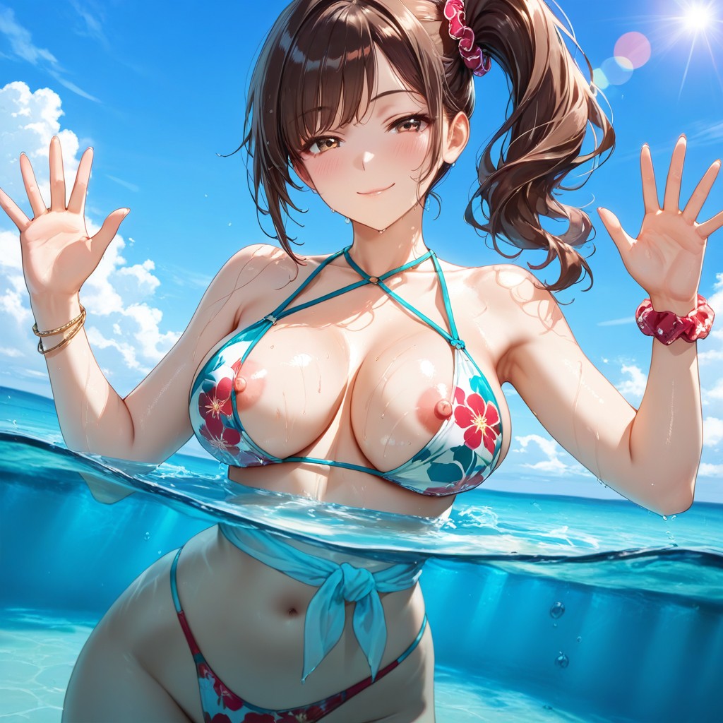 Open Palms, Front View, Detailed Hentai AI Porn